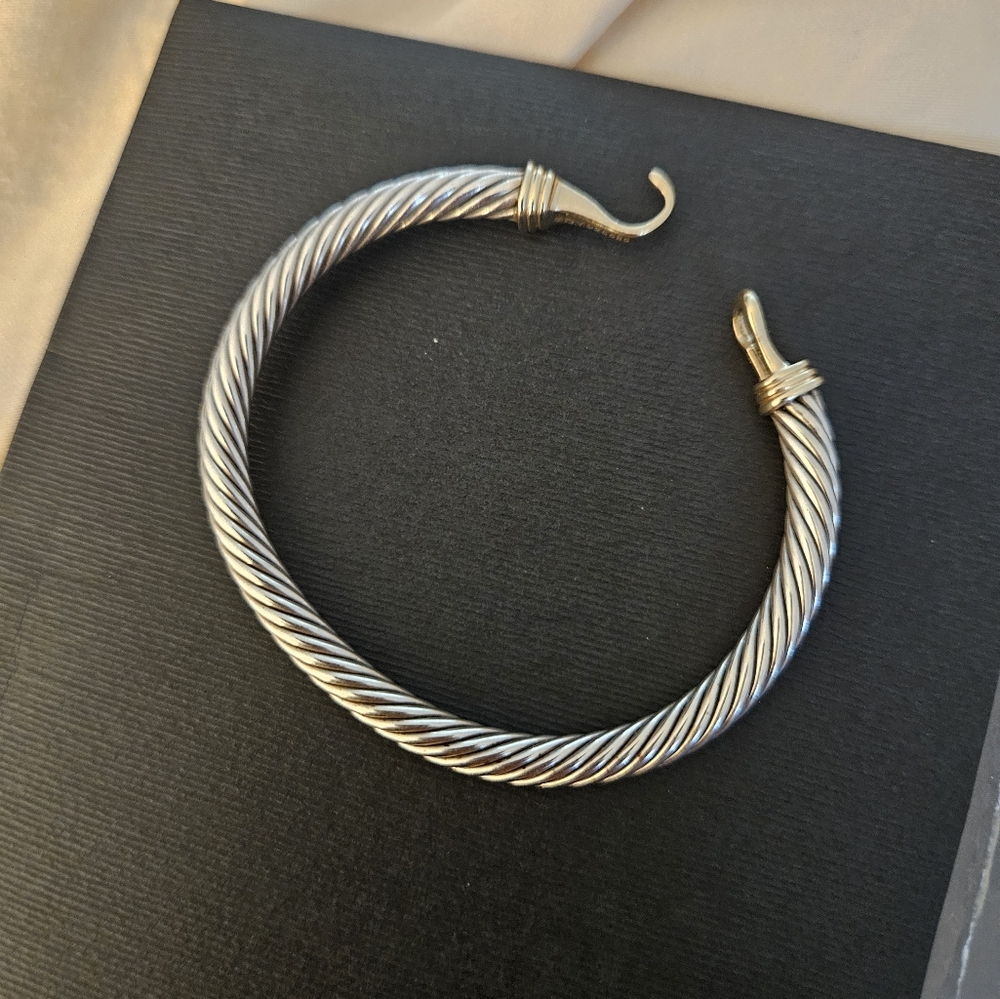 David Yurman Silver and Gold Buckle Bracelet